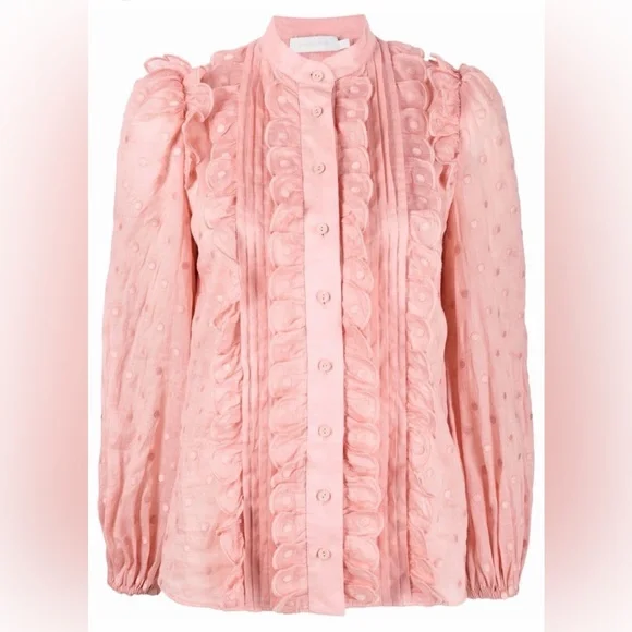 Zimmermann Mae Ruffled Ramie Shirt co NWT AUS 0=US 4 - Picture 7 of 14